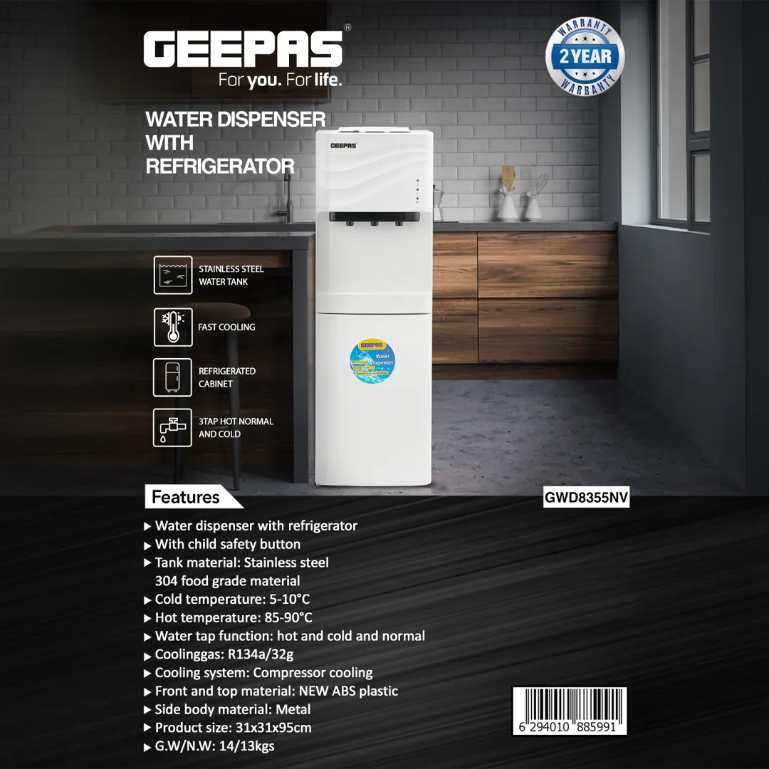 Geepas GWD8355NV Water Dispenser with Refrigerator — image 6