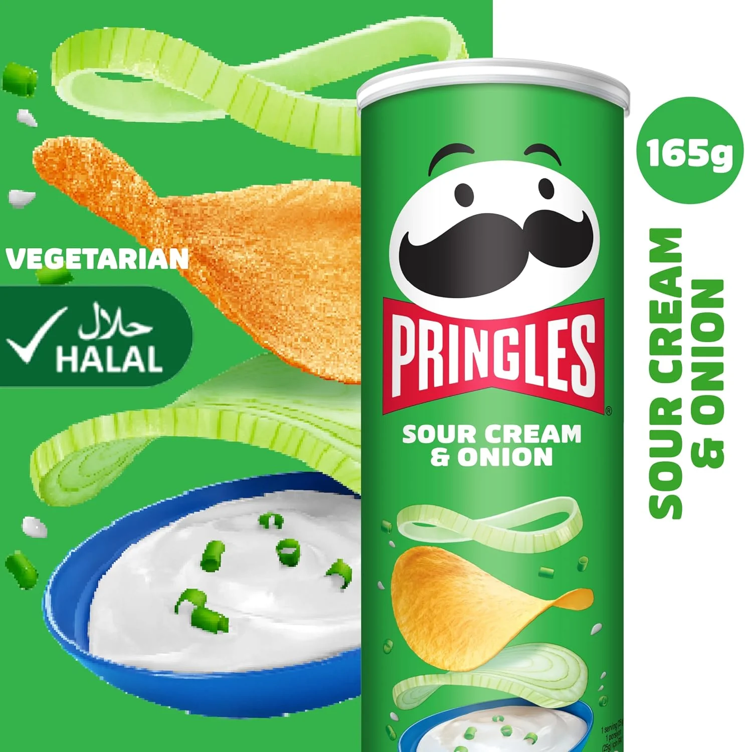 Pringles Sour Cream & Onion Flavour - Potato Chips - 165gm — image 4