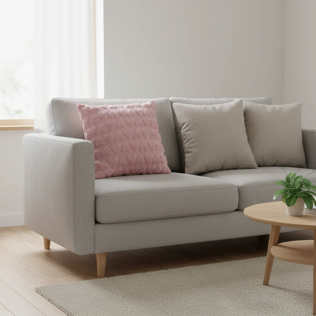 Evlen Soft Cushion –  40×40cm - Pink / Red / Green / Beige — image 3