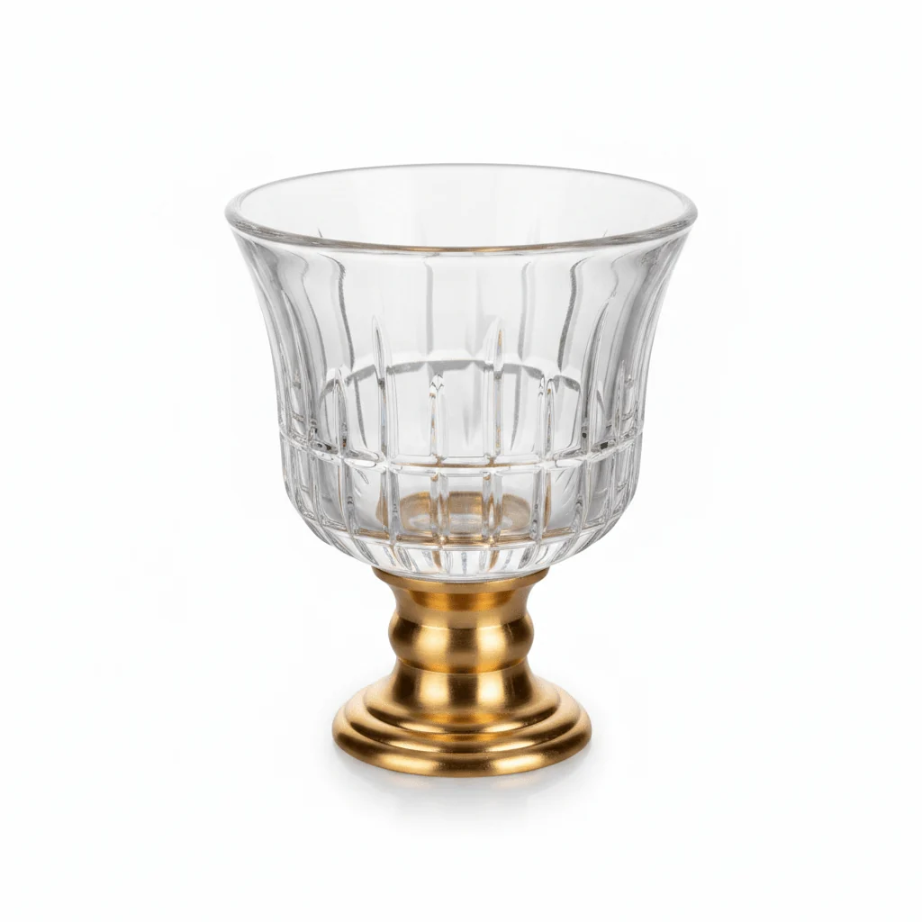 Crystal & Gold Footed Cawa Cup Set — 6 Pieces | 80ml | Premium Arabic Coffee Glasses — image 4