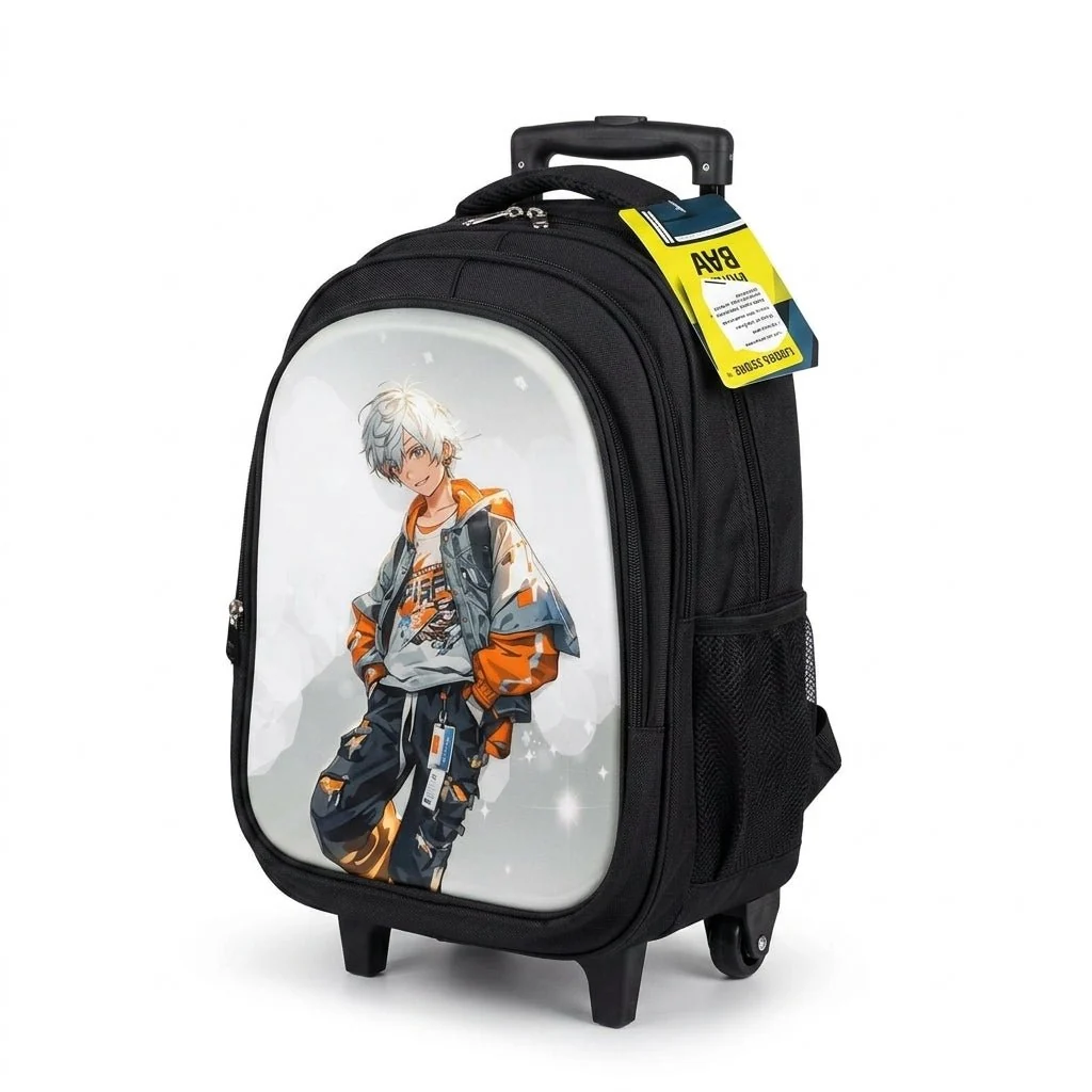 Kanari 3-Piece Anime Trolley School Bag Set – 16 Inch Trolley Backpack + Lunch Bag + Pencil Pouch — image 5