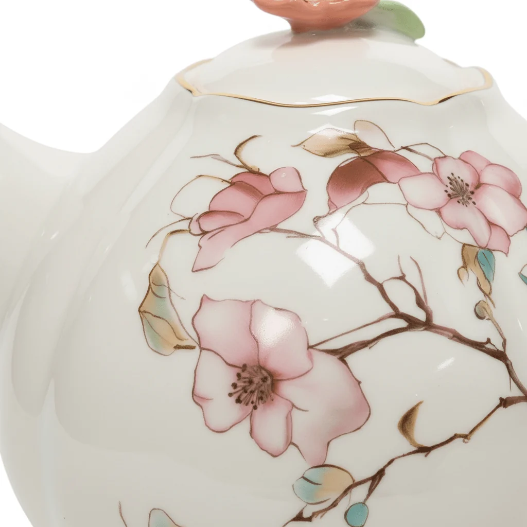 Angela White & Mint Green Ceramic Teapot - 800ml — image 2