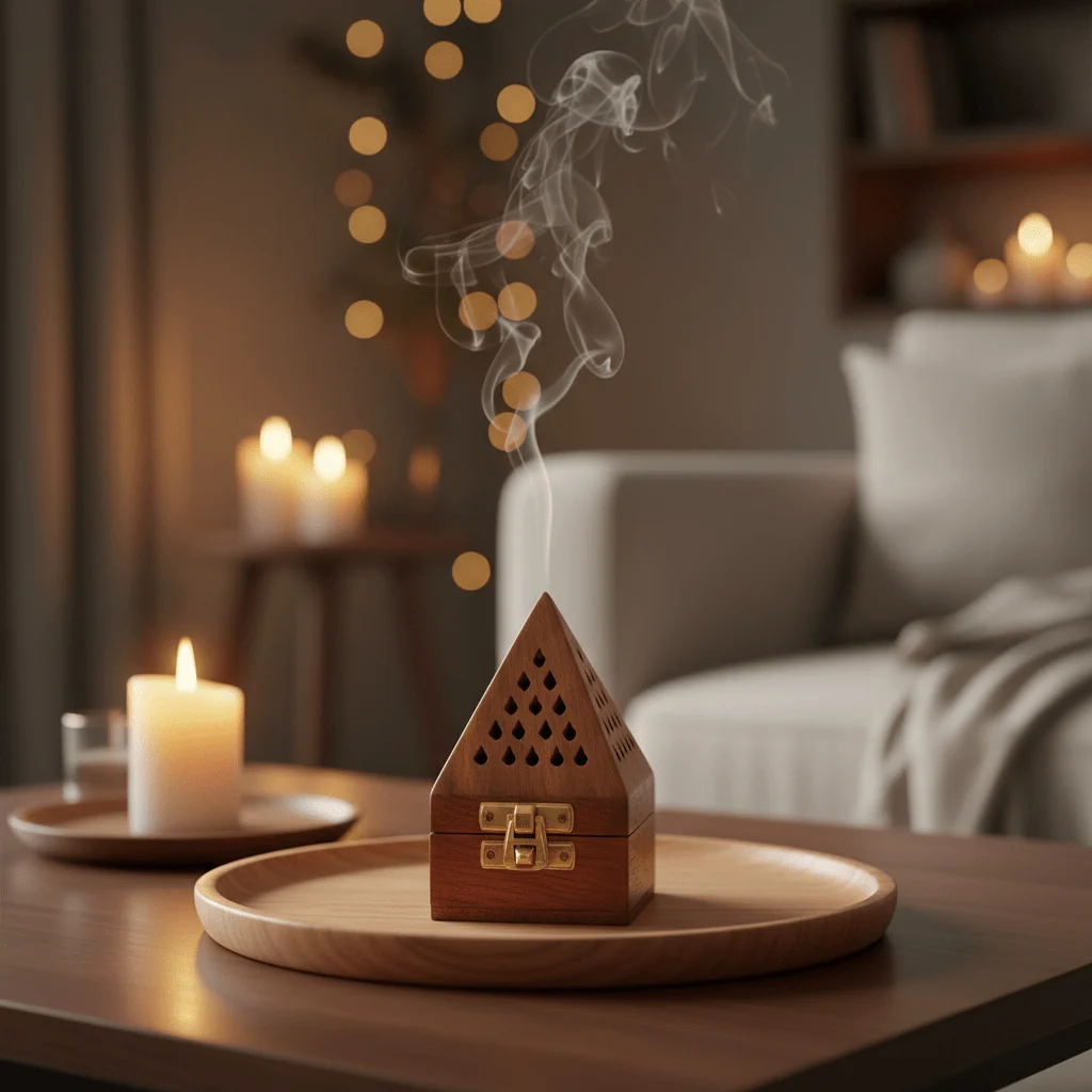Wooden Incense Burner Box  - 11×7 cm — image 4