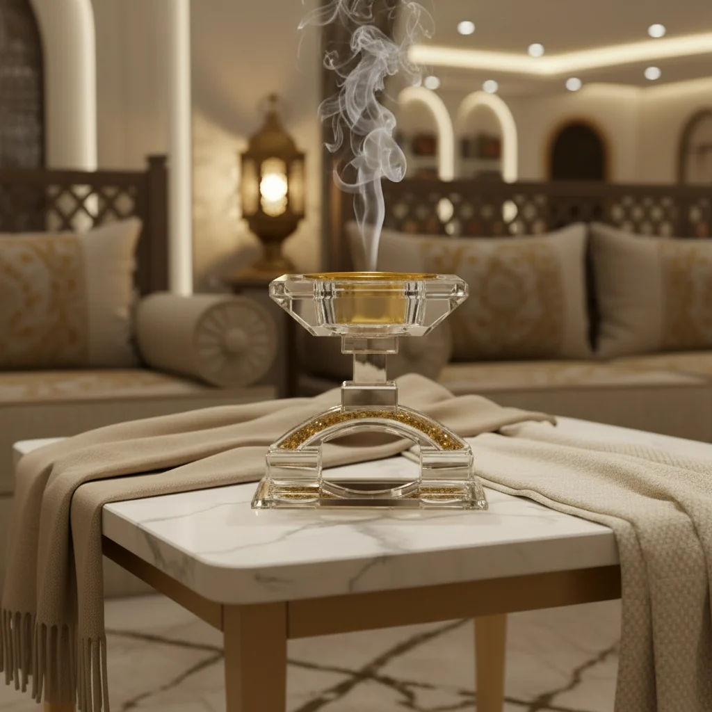 Clear Glass Incense Burner with Gold Detail - 13×13cm — image 4