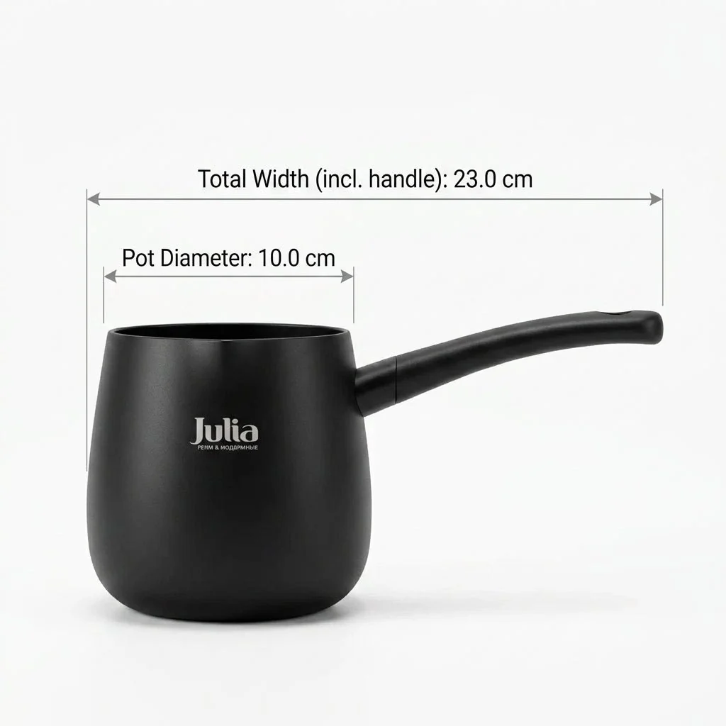 Julia Black Tec Milk Pot 10cm-Black- Titanium Non-Stick — image 2