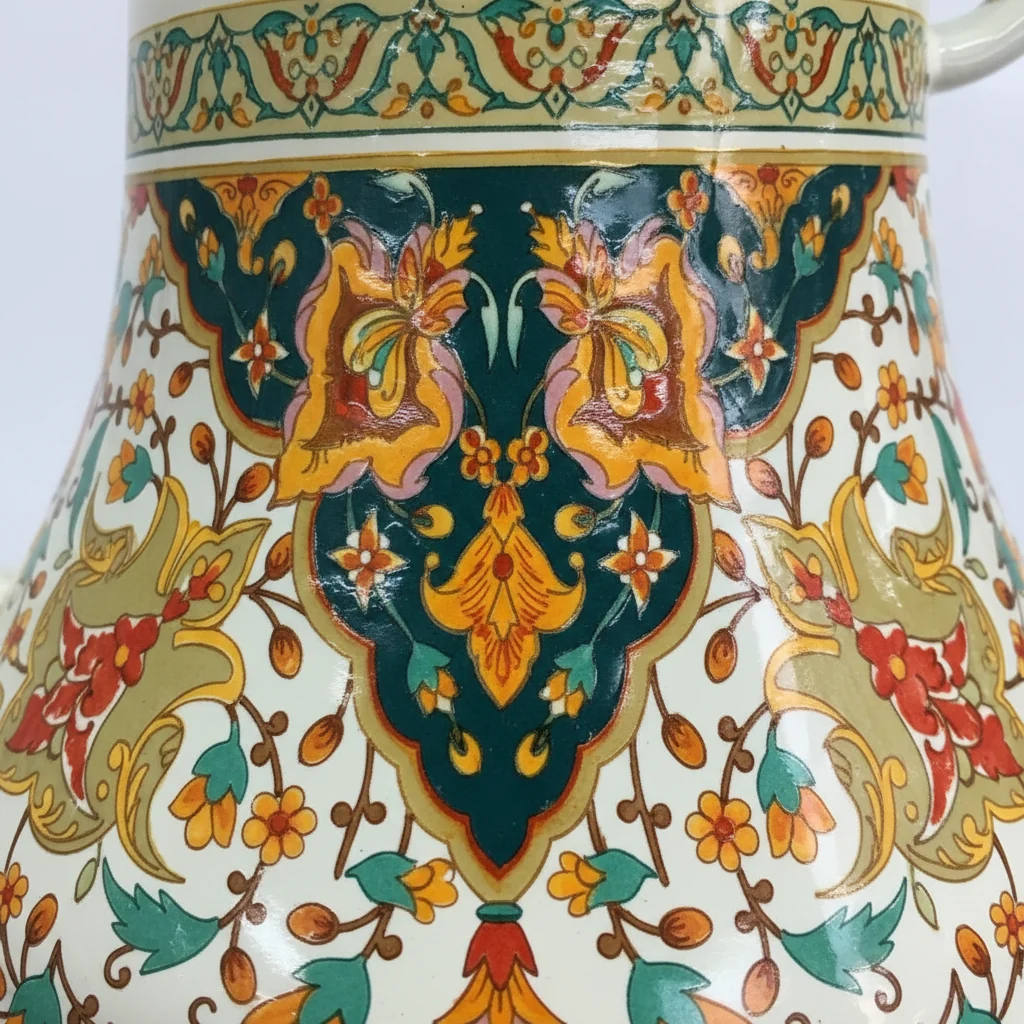 Cream Enamel Kettle with Ornate Floral Design – 1.2 Ltr — image 2