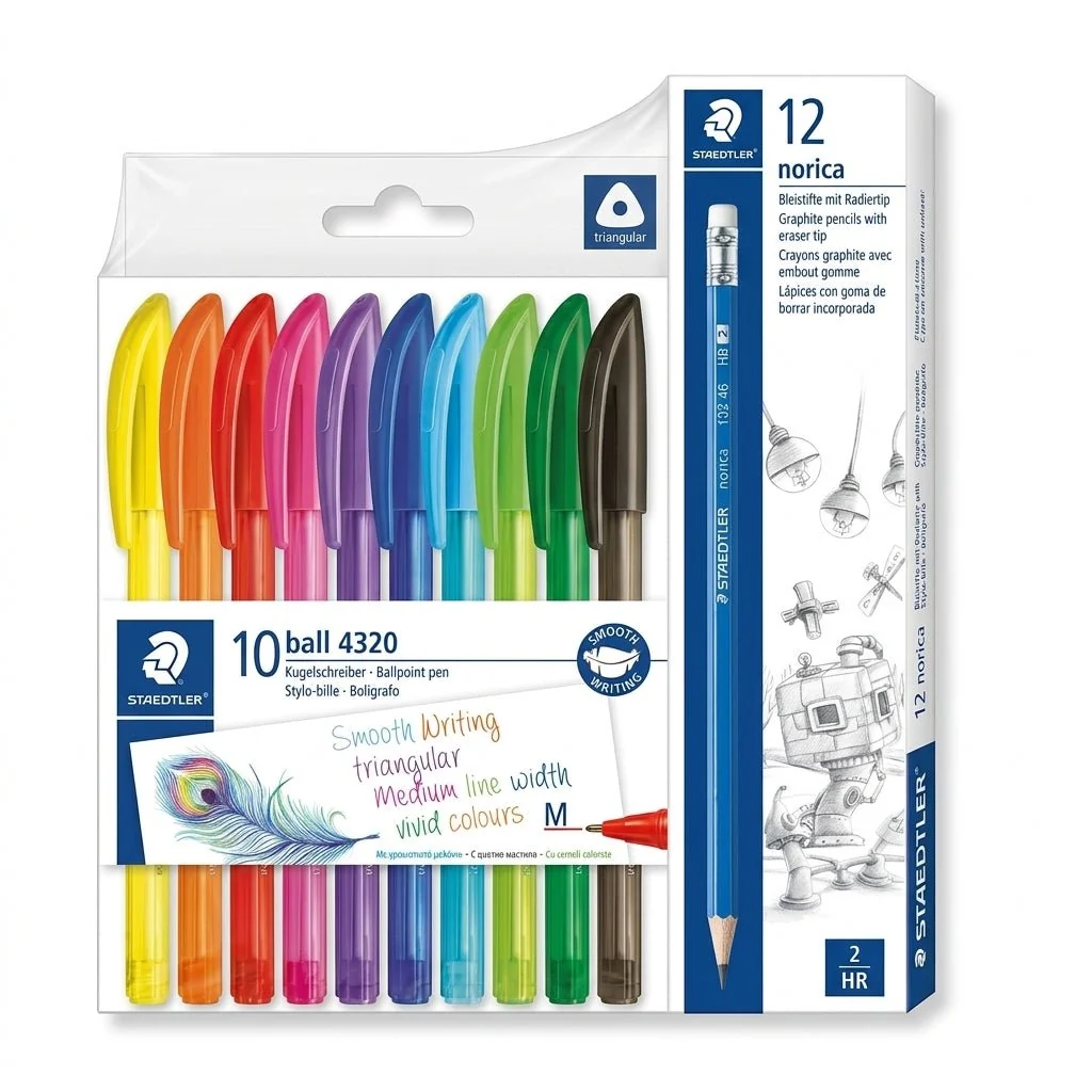Staedtler School & Office Essentials Set – Ballpoint Pens 10 Pack + Graphite Pencils 12 Pack — image 1