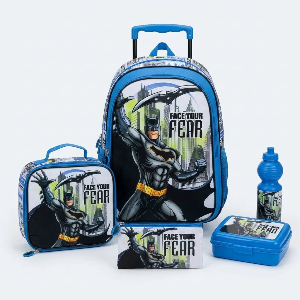 Batman "Face Your Fear" 5-in-1 18-Inch School Trolley Set — image 1