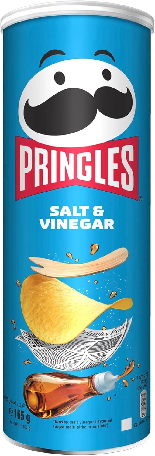 Pringles Salt & Vinegar Flavour - Potato Chips - 165gm — image 1