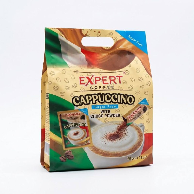 Expert Coffee Cappuccino Sugar Free with Choco Powder 20 x 14g — image 1