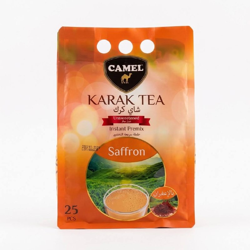 Camel Karak Tea Unsweetened Saffron Instant Premix 25 pcs — image 1
